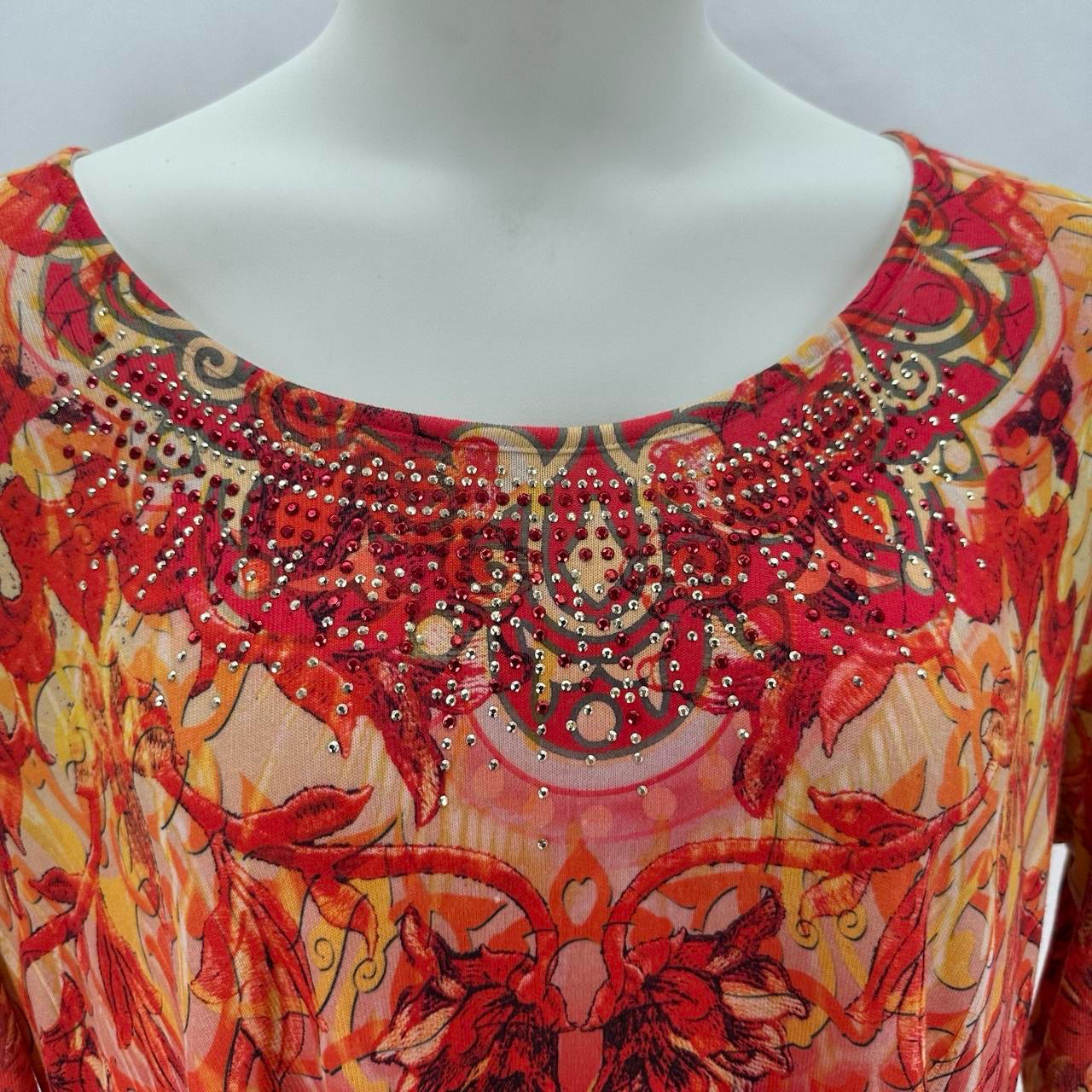 Size 3X ONE WORLD FLOWERS Shirt