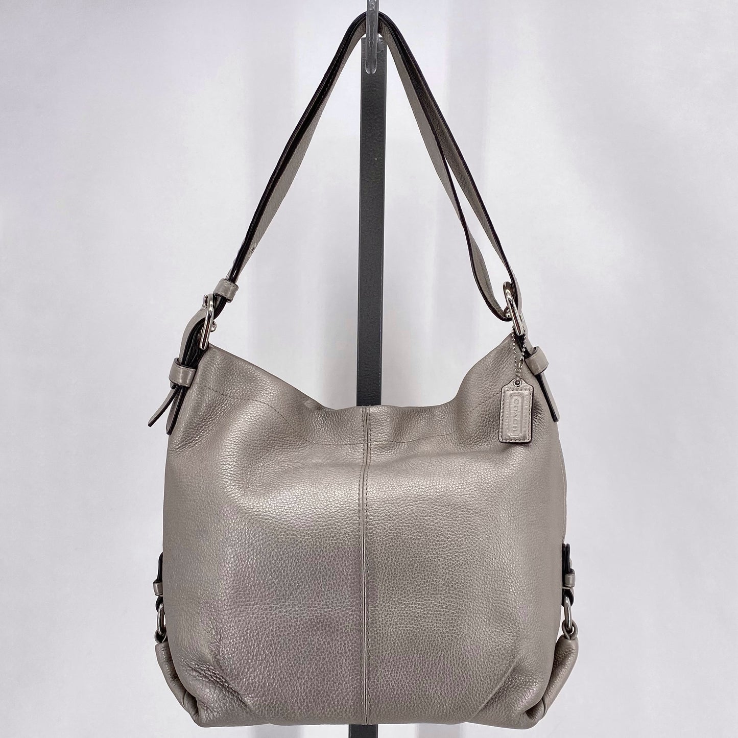 Bronze COACH Leather Pebbeled Leather Shoulder Bag