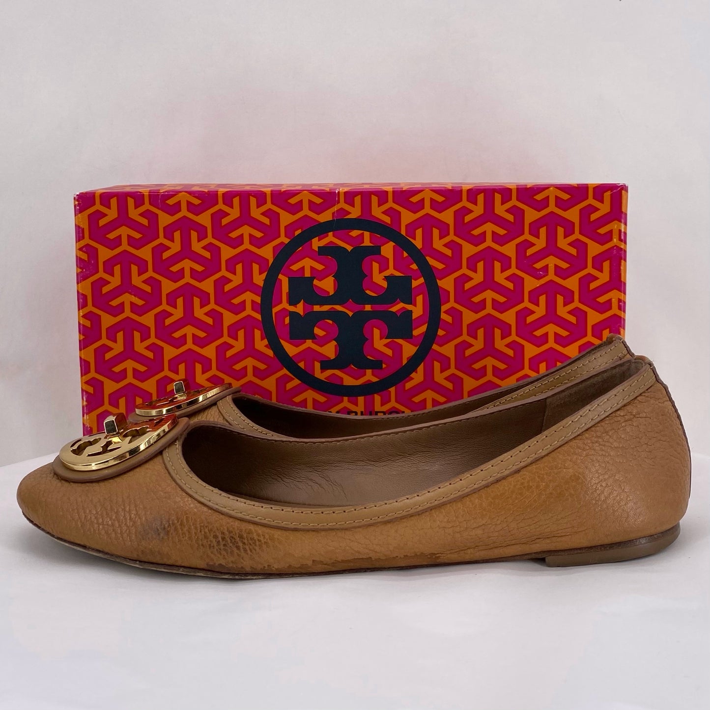 Tan W Shoe Size 9 TORY BURCH Flats