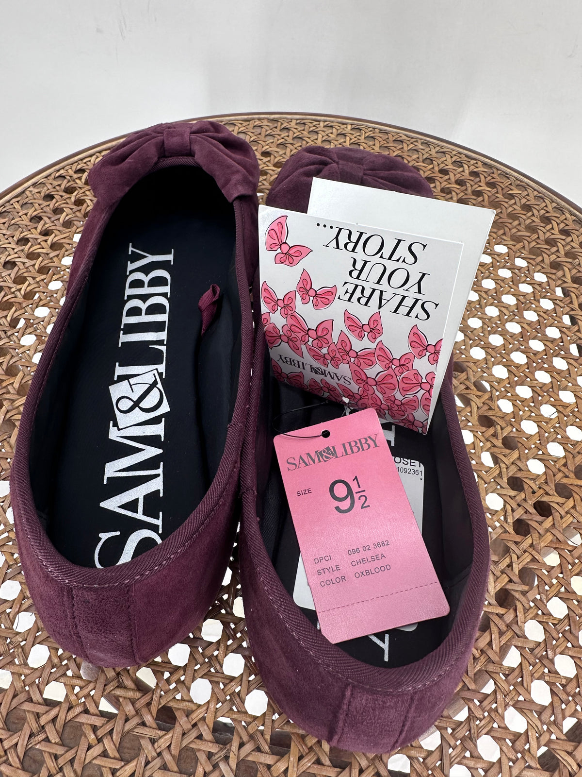 maroon W Shoe Size 9.5 SAM & LIBBY Flats