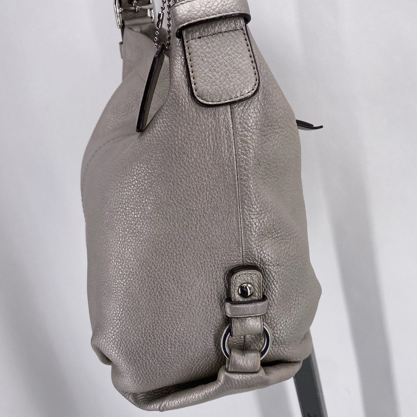 Bronze COACH Leather Pebbeled Leather Shoulder Bag