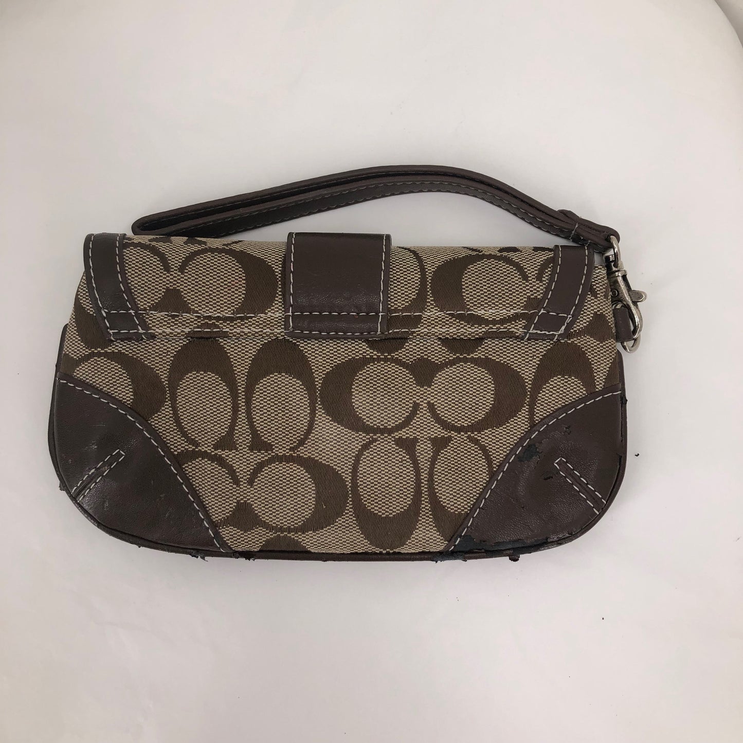 BROWN/TAN COACH Wristlet