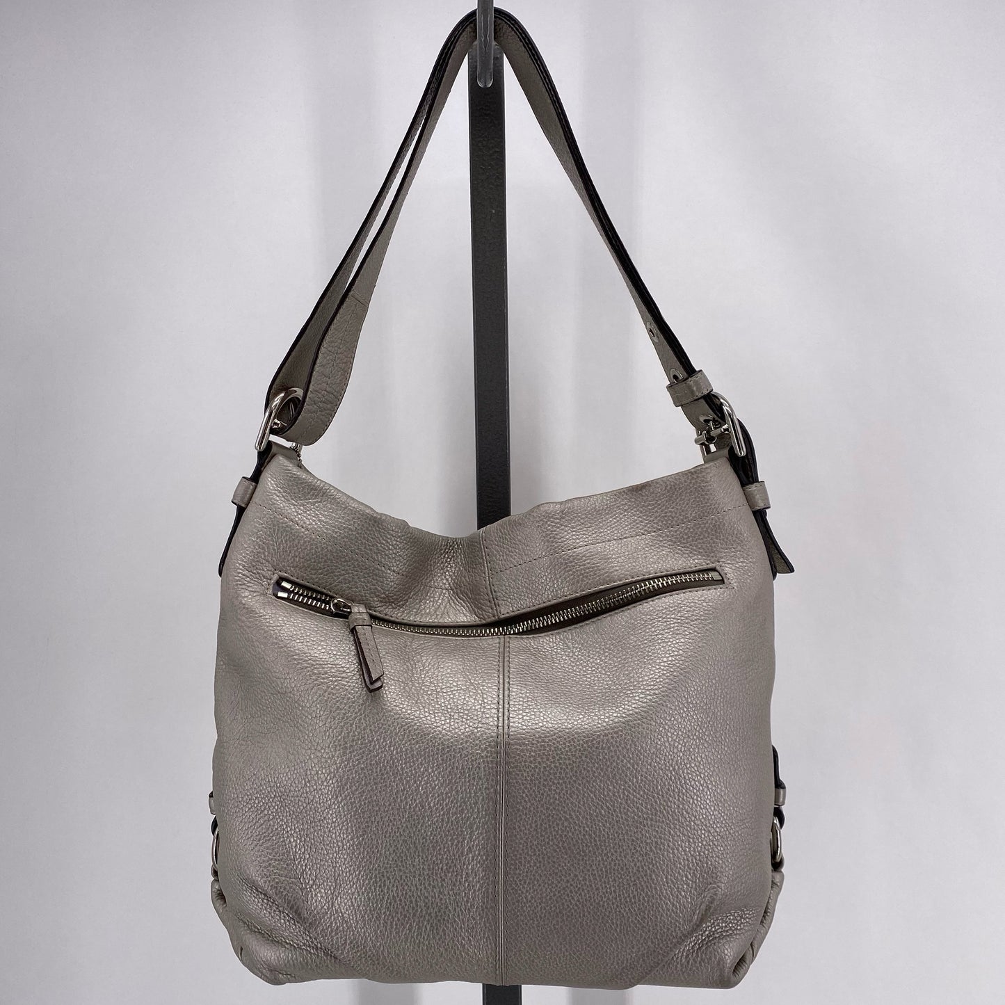 Bronze COACH Leather Pebbeled Leather Shoulder Bag