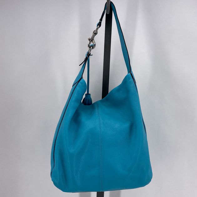 Teal COACH Leather Hobo