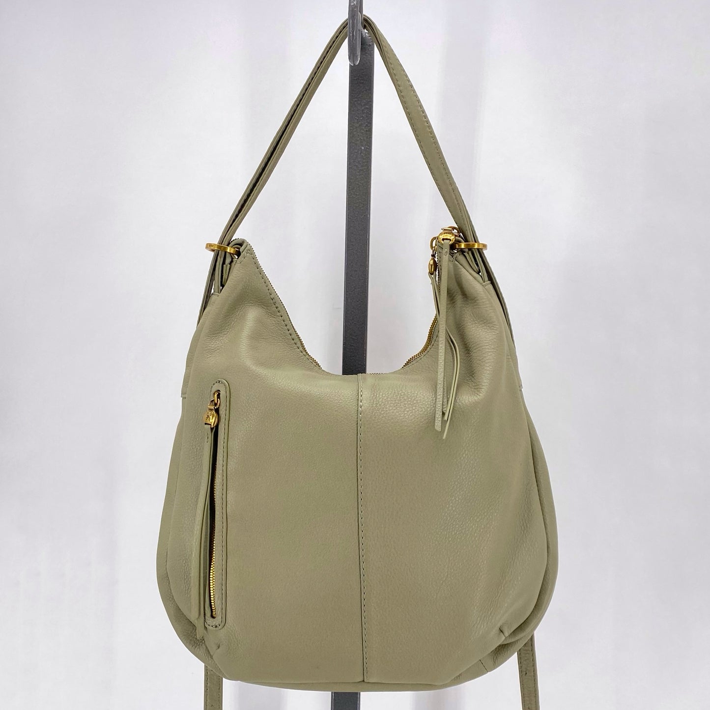 LT GREEN HOBO Leather Shoulder Bag
