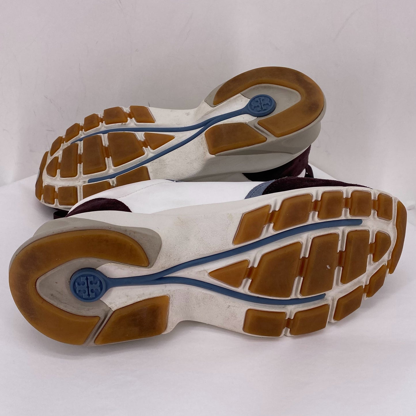 BROWN/WHITE W Shoe Size 9.5 TORY BURCH Sneakers