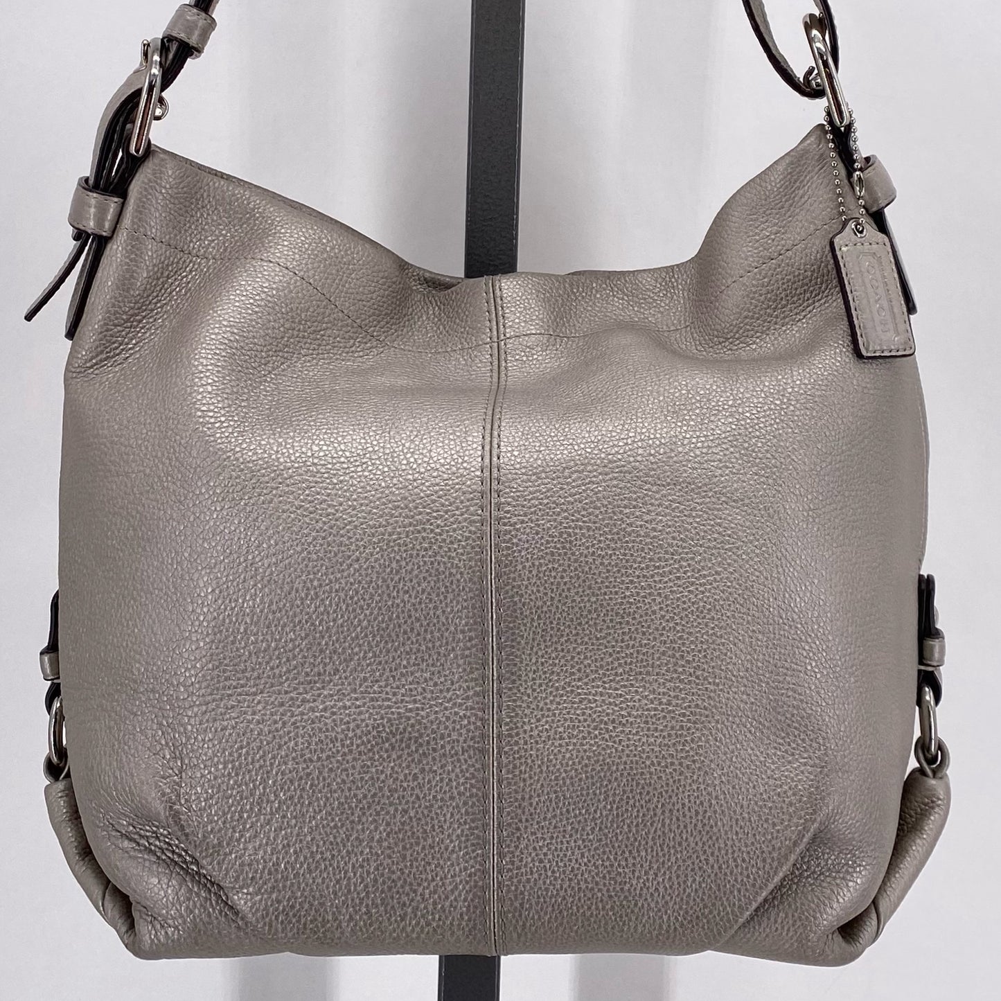 Bronze COACH Leather Pebbeled Leather Shoulder Bag
