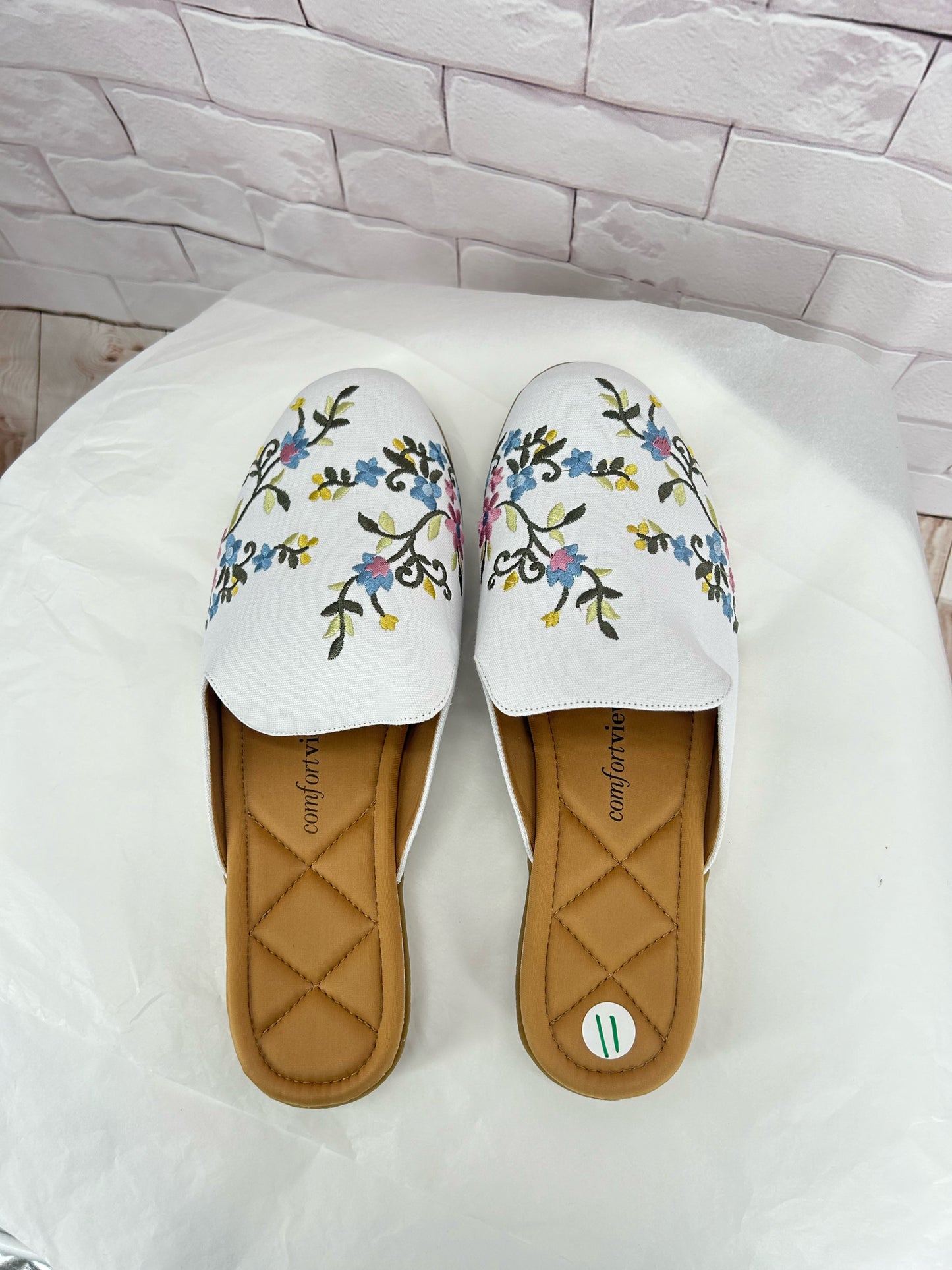 White W Shoe Size 11 COMFORTVIEW Mules
