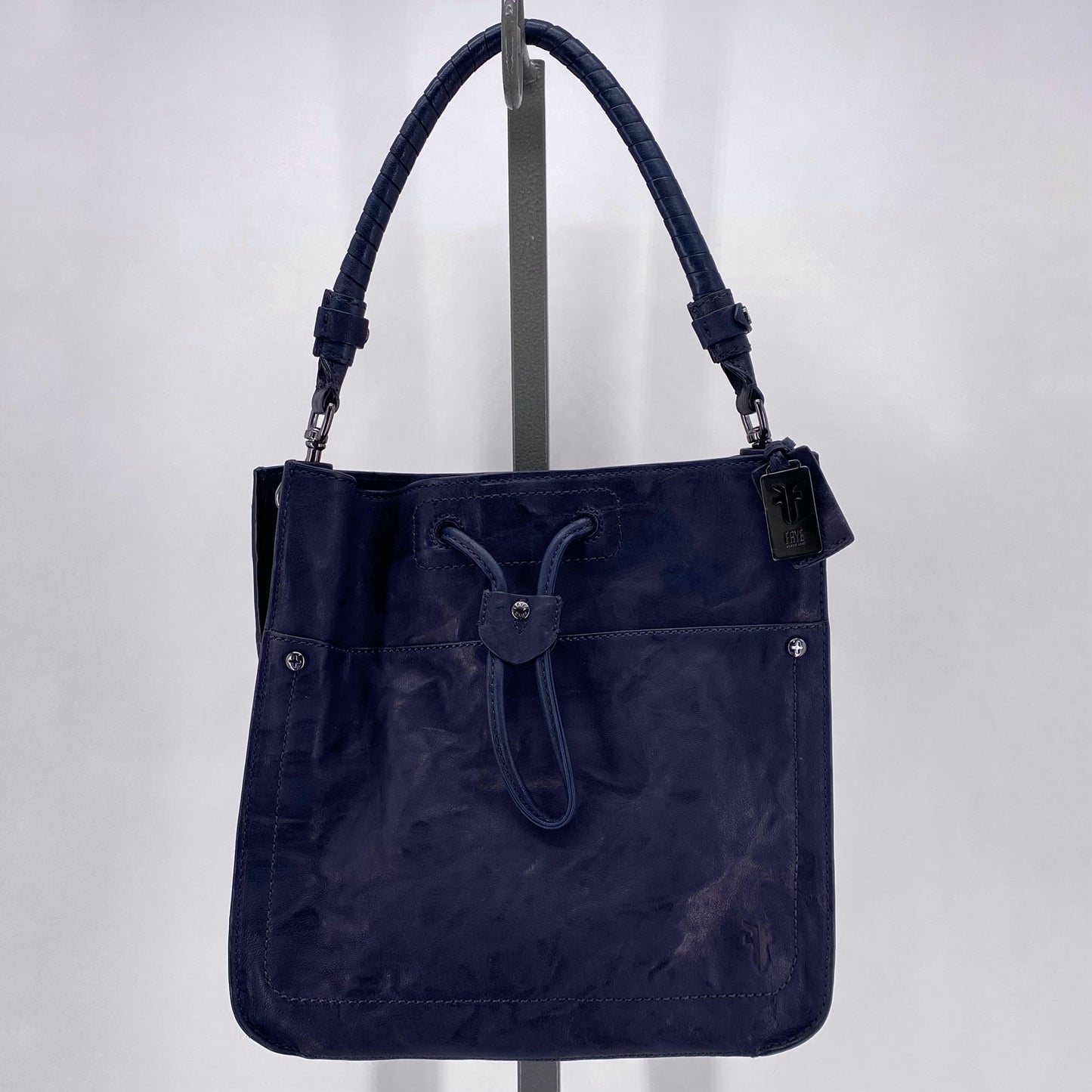Navy FRYE Leather Shoulder Bag