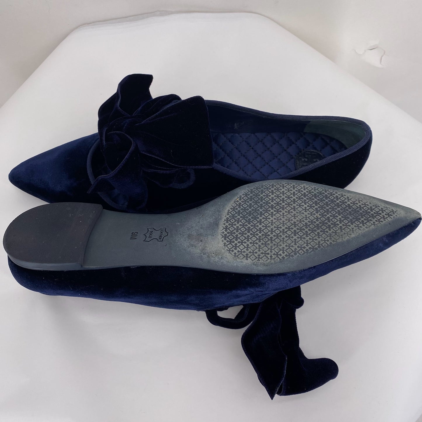 Navy W Shoe Size 9 TORY BURCH Flats