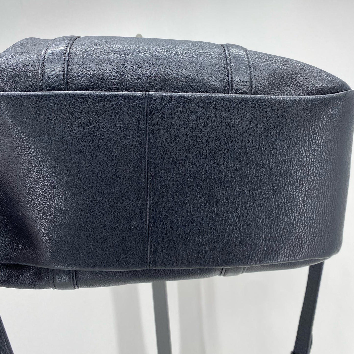 Black COACH Leather Pebbeled Leather Satchel