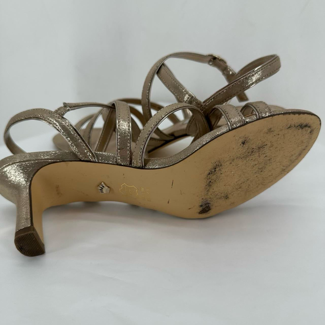 GOLD W Shoe Size 8.5 NINA Heels