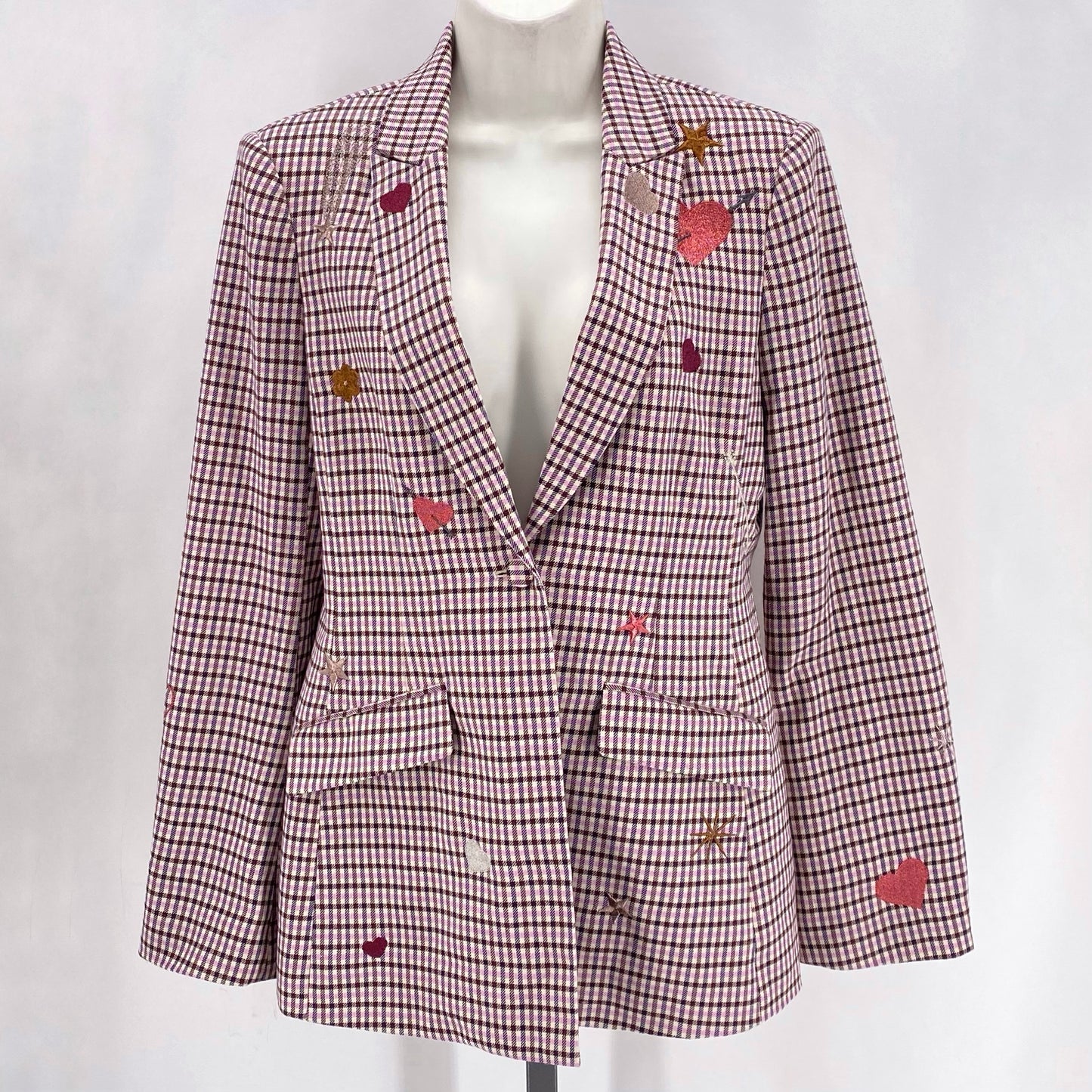 Size 6 CINQ A SEPT Plaid Blazer