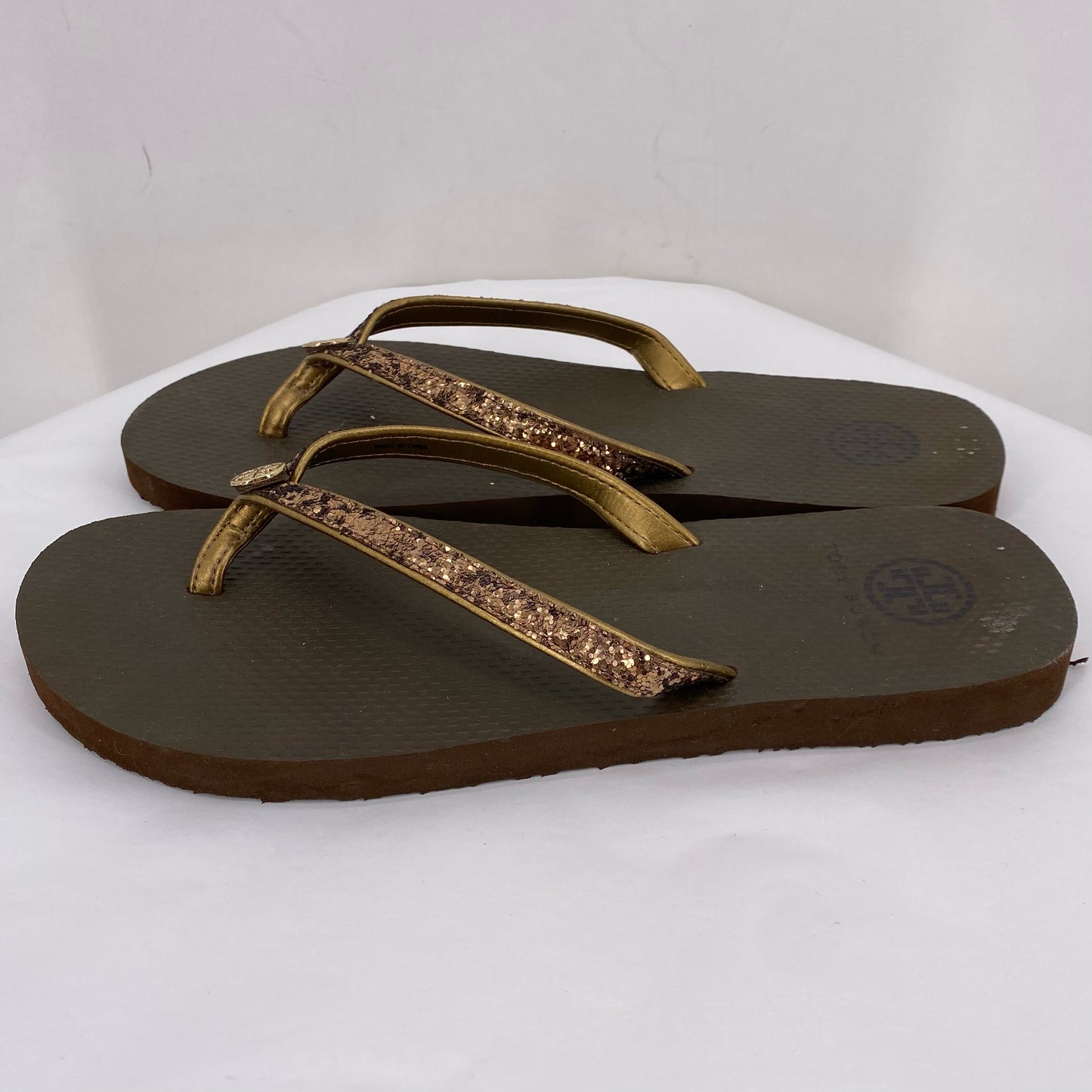 GOLD W Shoe Size 9 TORY BURCH Sandals