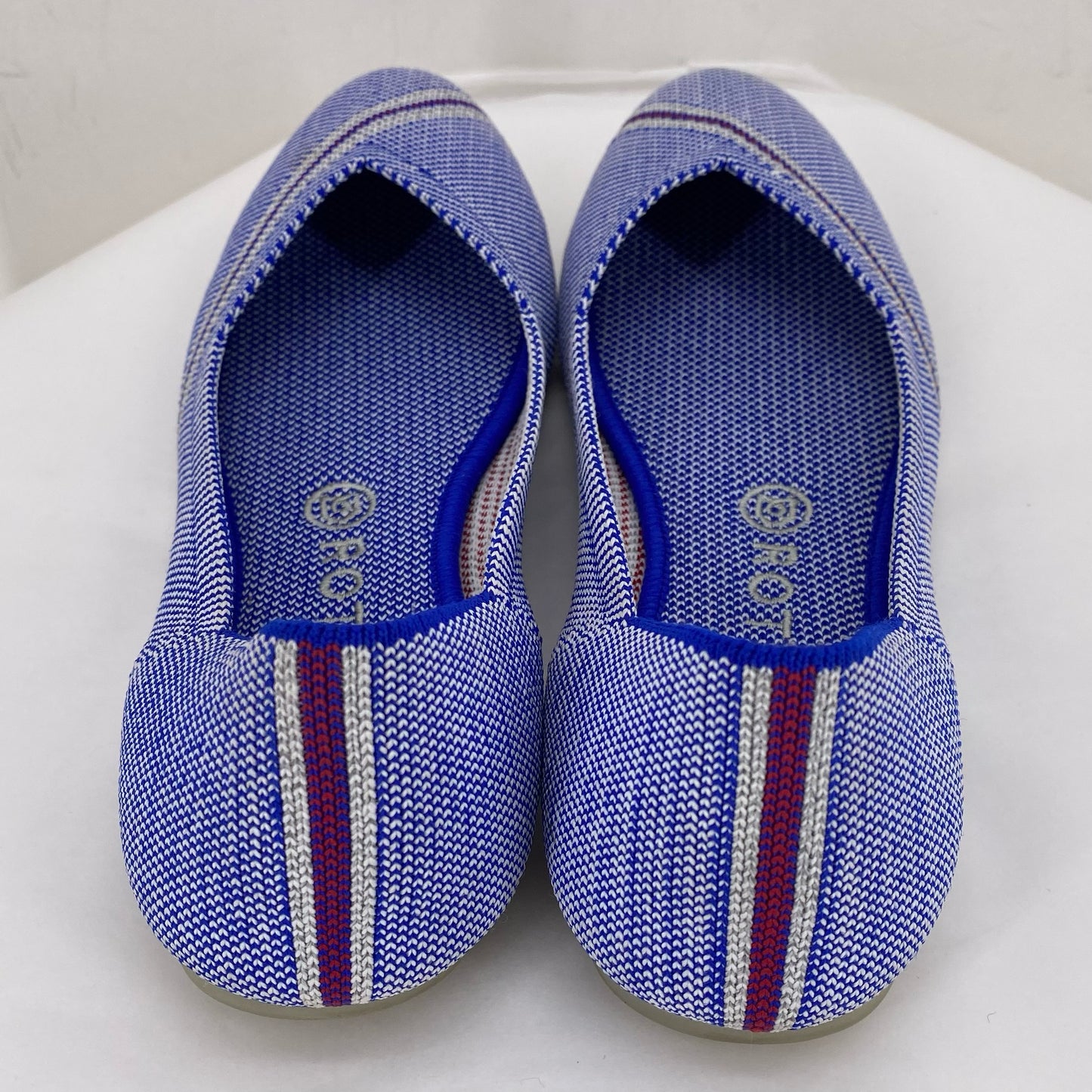 BLUE & WHITE W Shoe Size 9 ROTHY'S Flats