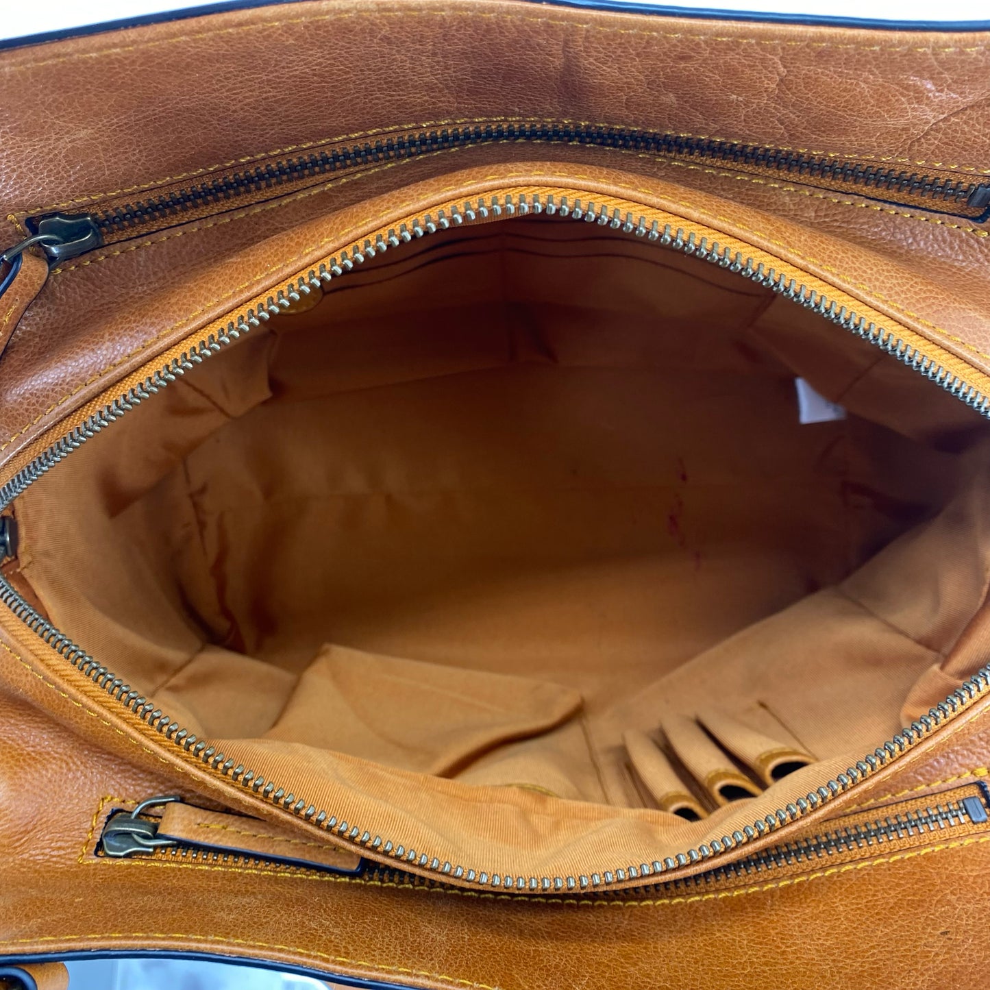 Tan C&C CALIFORNIA Leather Satchel