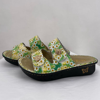 GREEN/WHITE W Shoe Size 6.5 ALEGRIA Sandals