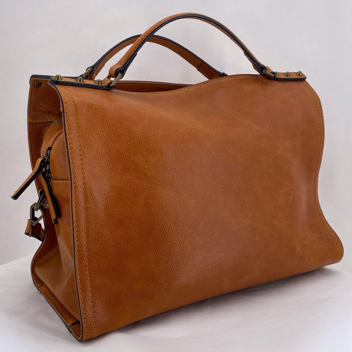 Tan C&C CALIFORNIA Leather Satchel