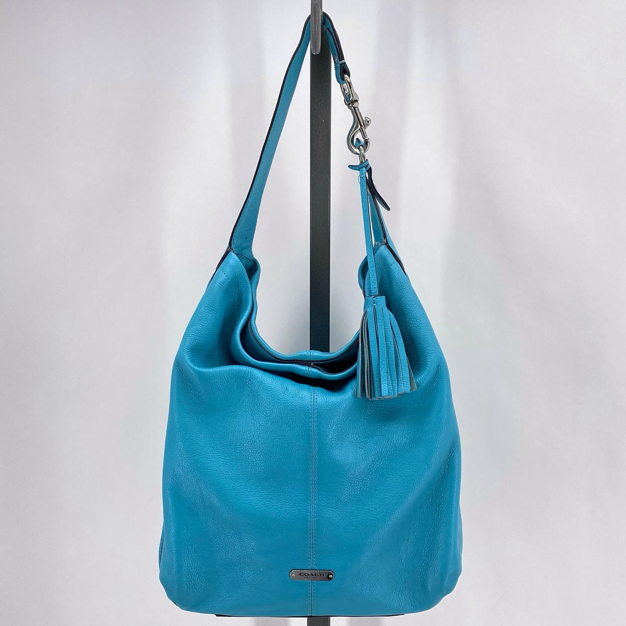 Teal COACH Leather Hobo