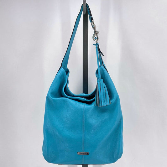 Teal COACH Leather Hobo