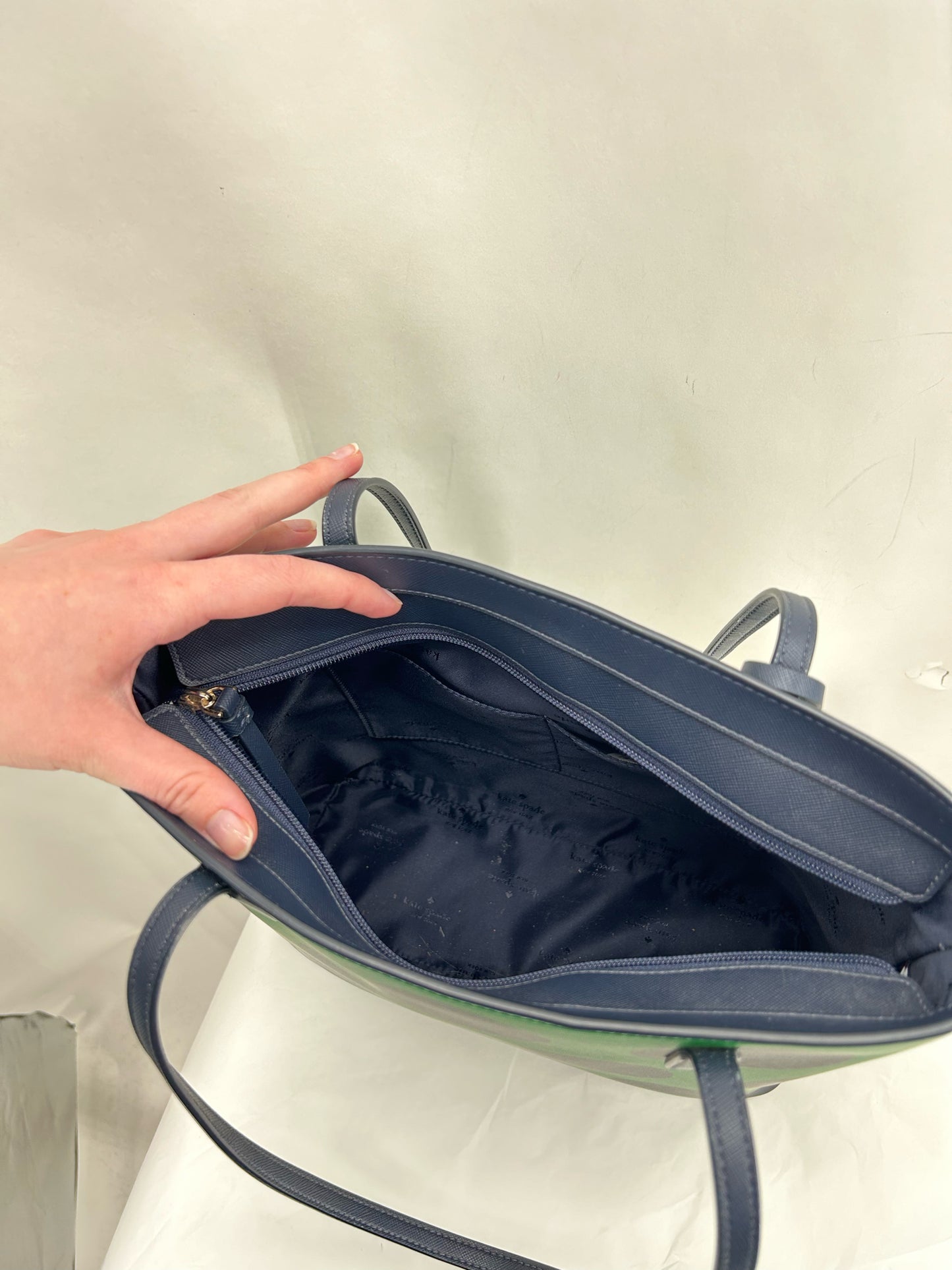 GREEN/NAVY KATE SPADE Tote