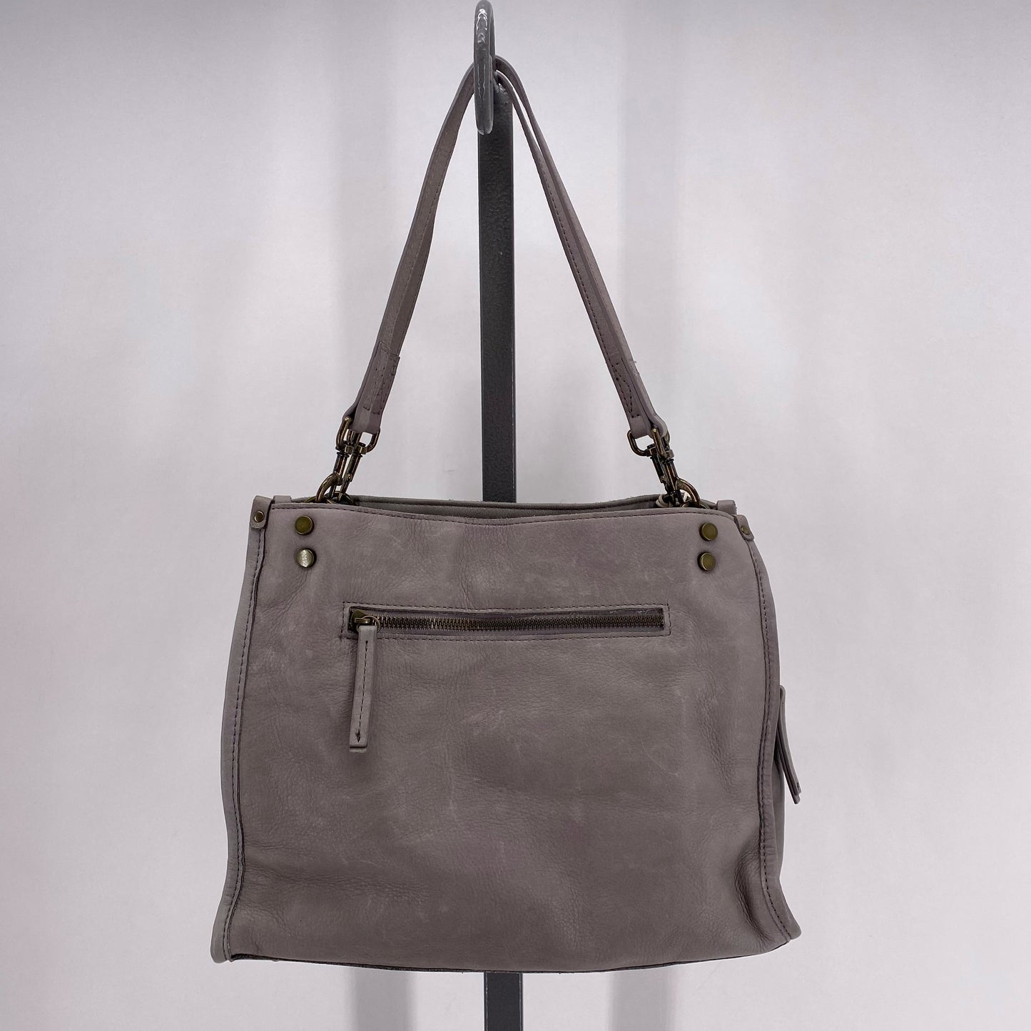 Gray AMERICAN LEATHER COMPANY Leather Satchel