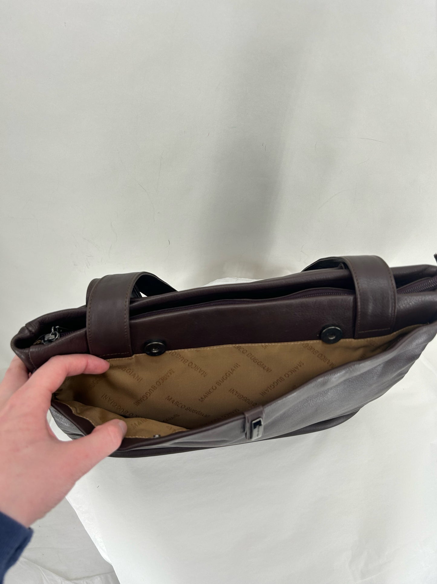 DARK BROWN MARCO BUGGIANI Leather Tote