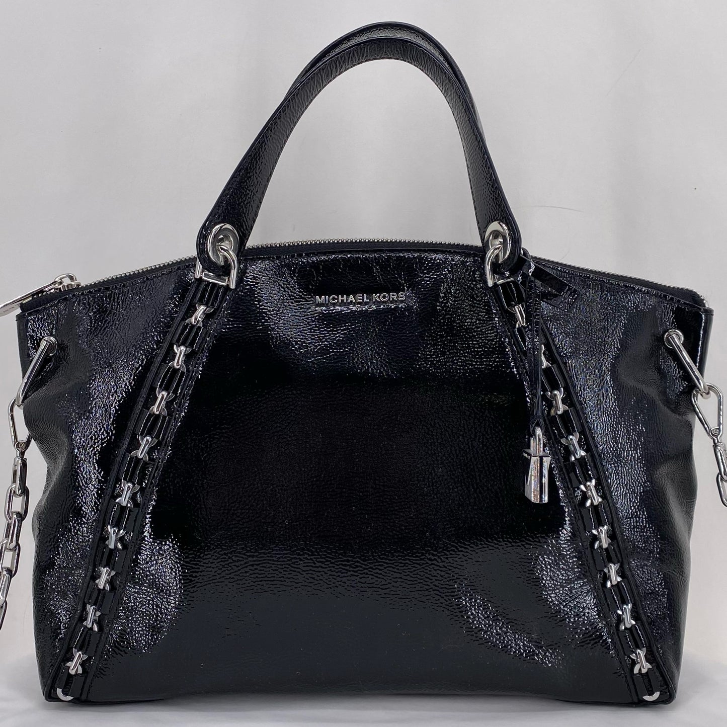 Black MICHAEL KORS PATENT Satchel