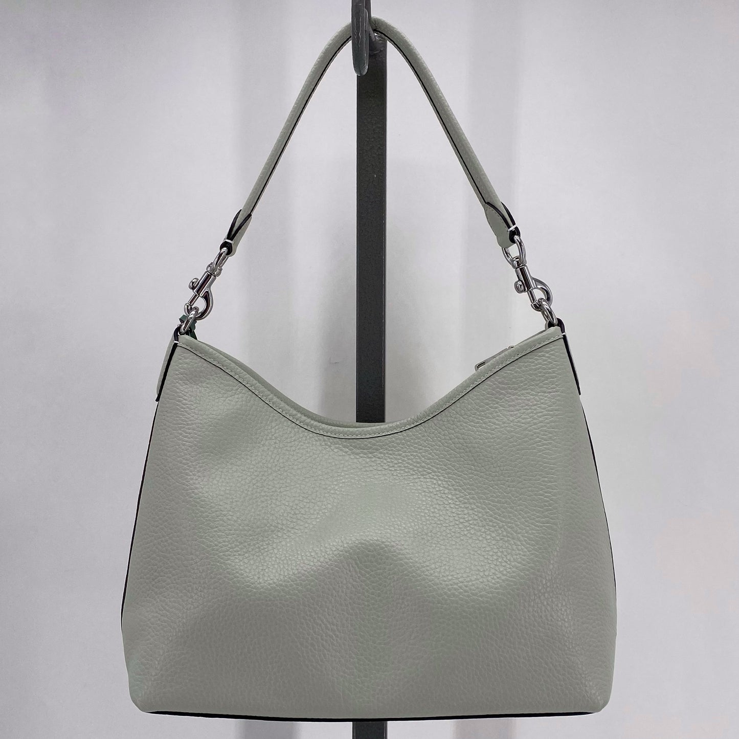 LT GREEN COACH Leather Pebbeled Leather Shoulder Bag