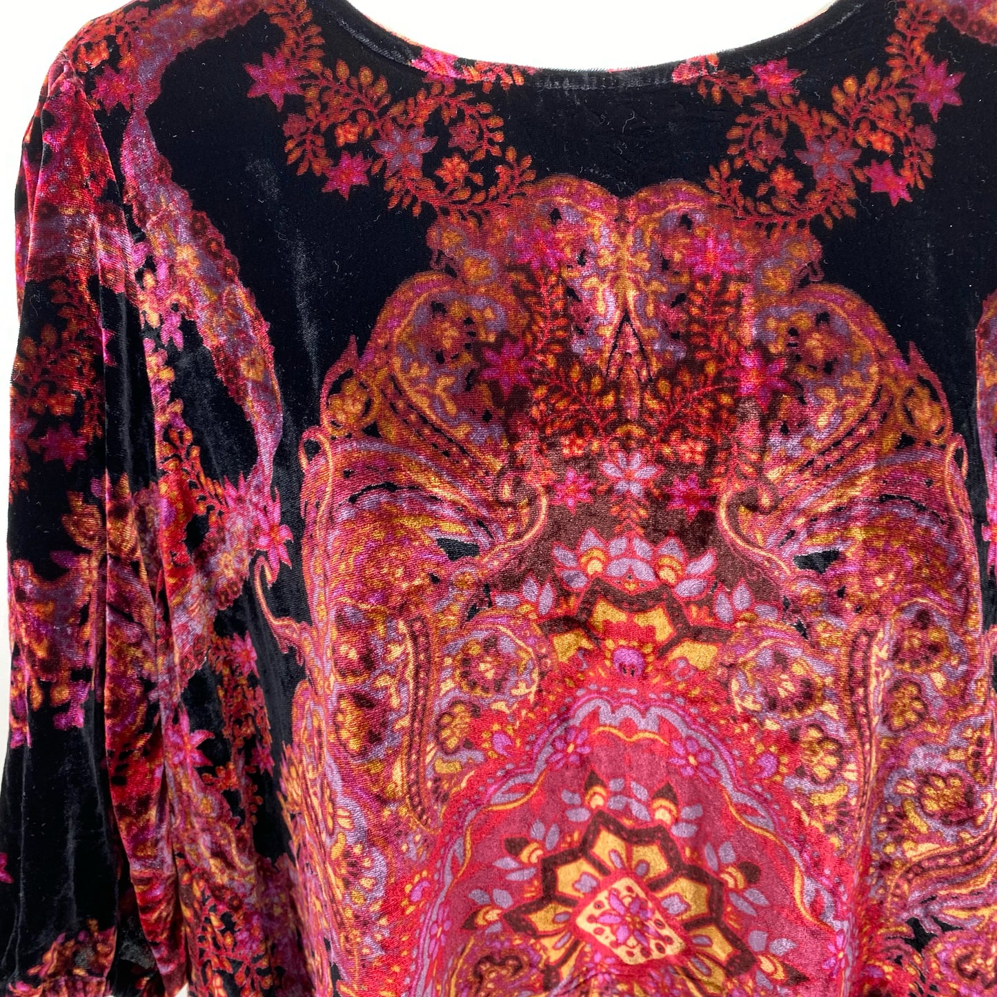 Size L FREE PEOPLE Velour fleur de lis Tunic