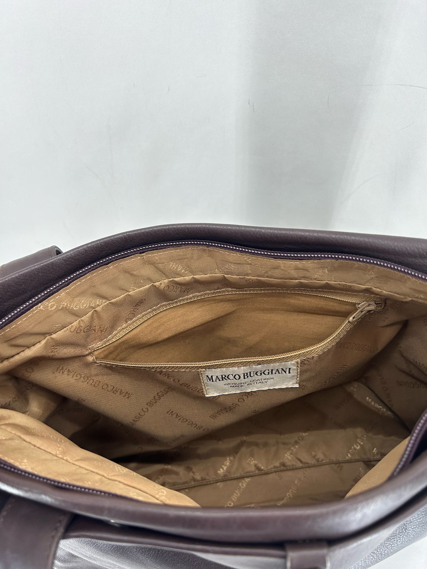 DARK BROWN MARCO BUGGIANI Leather Tote