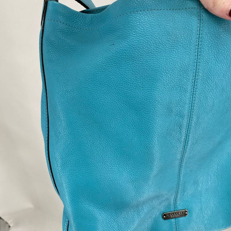 Teal COACH Leather Hobo