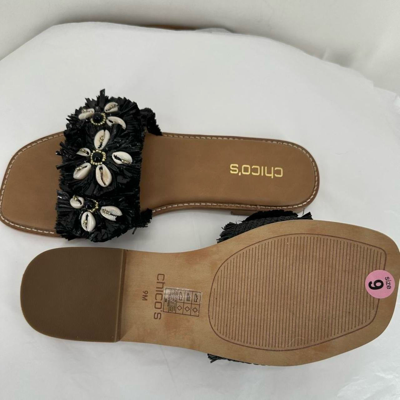 Black W Shoe Size 9 CHICO'S Sandals