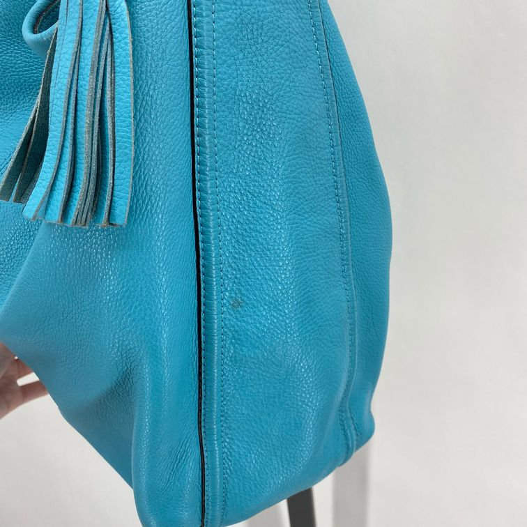 Teal COACH Leather Hobo