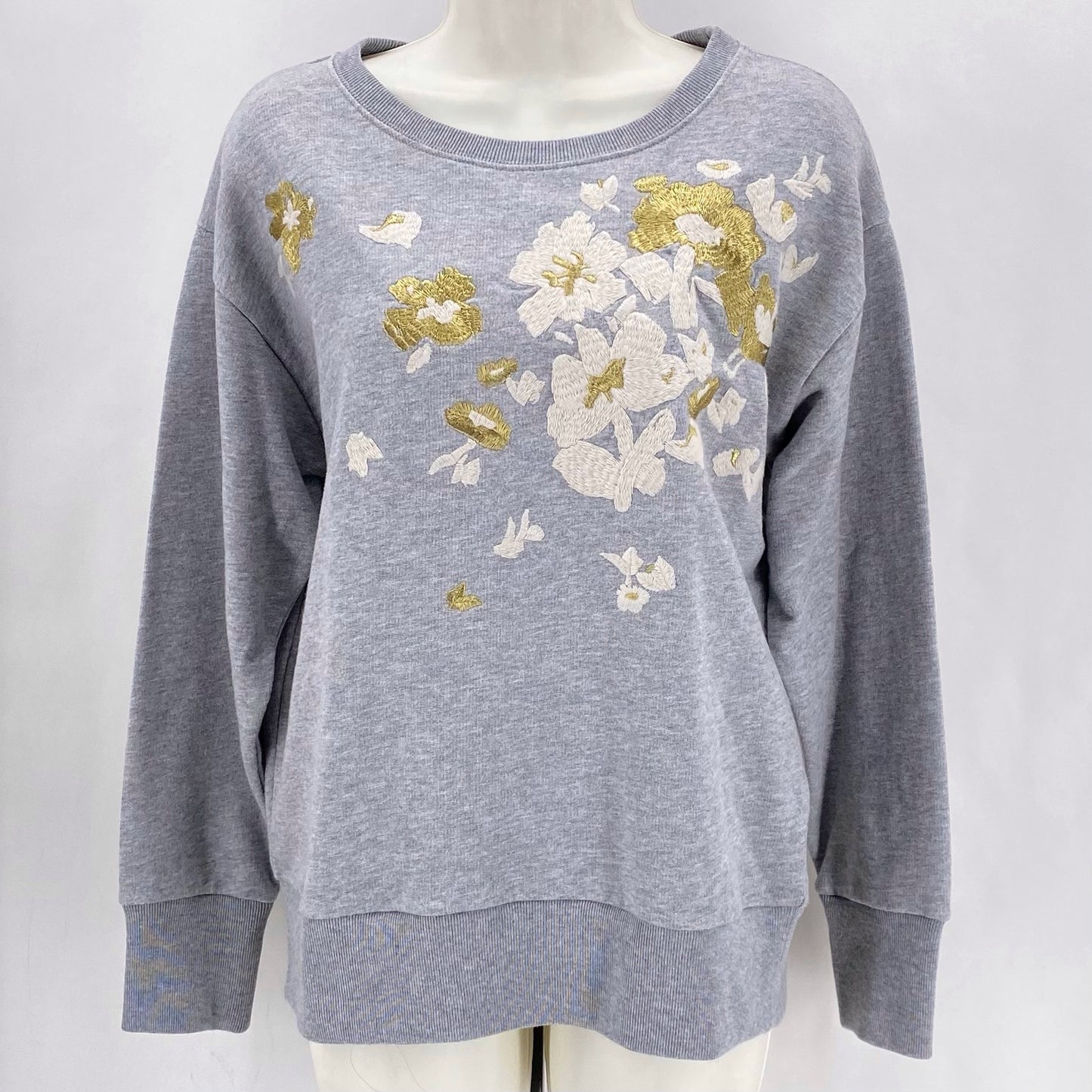 Size M J CREW Floral Sweatshirt