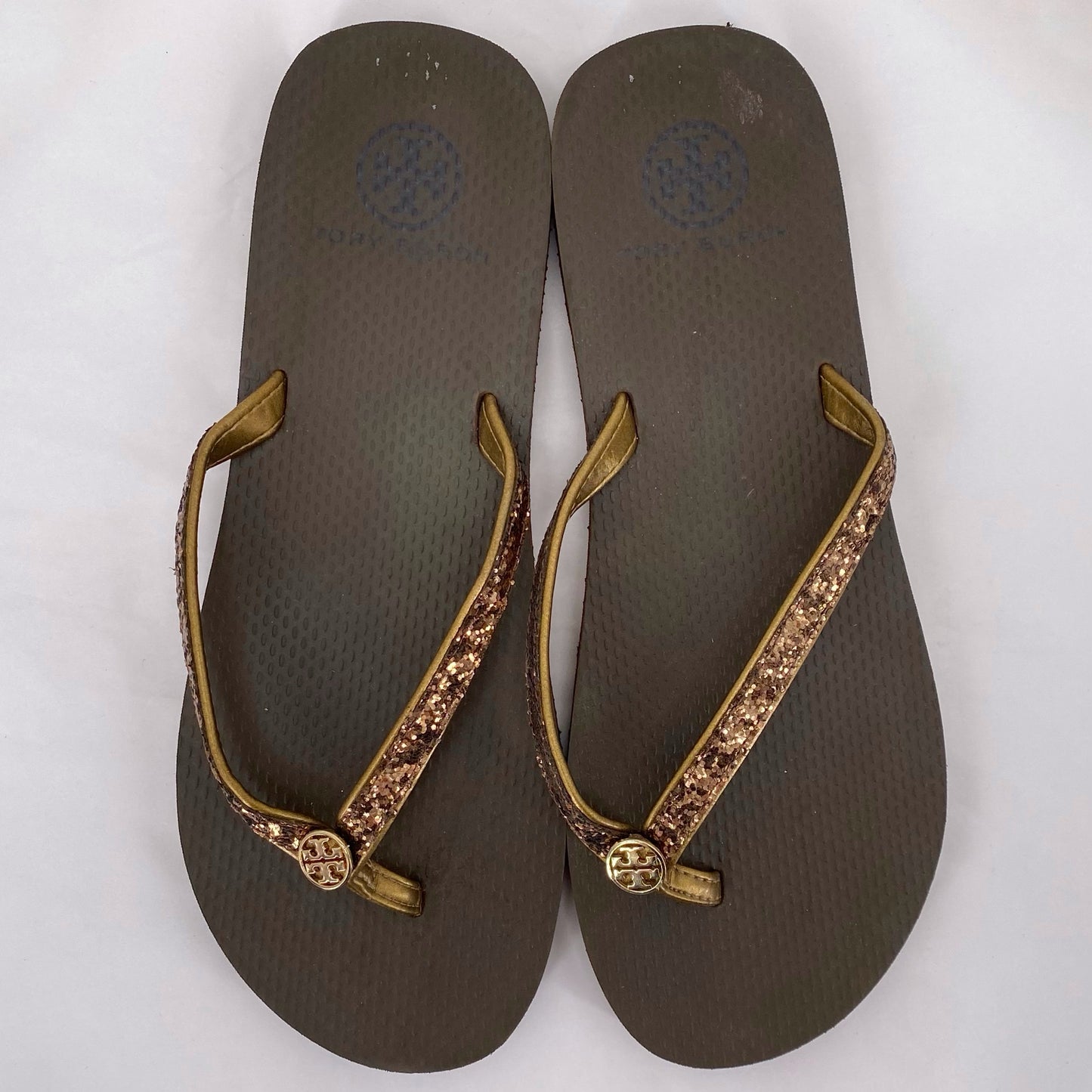 GOLD W Shoe Size 9 TORY BURCH Sandals