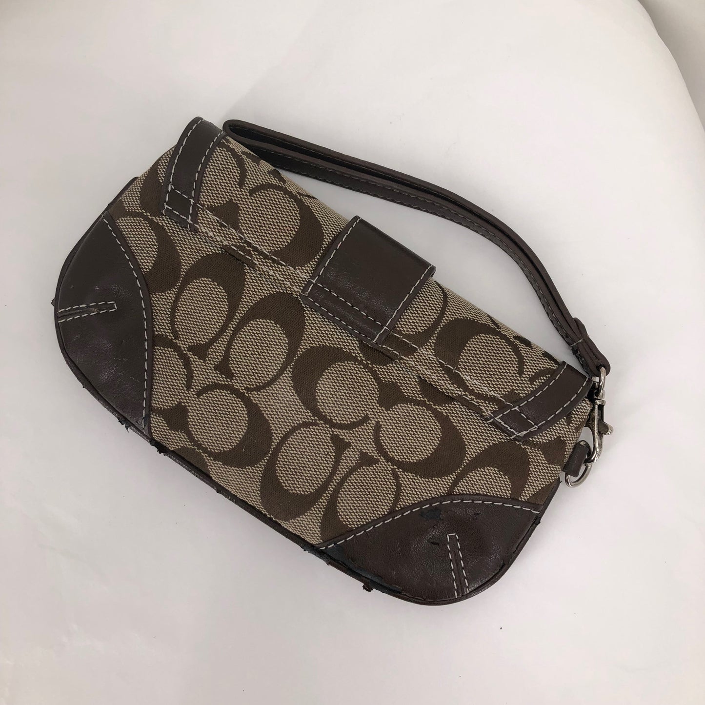 BROWN/TAN COACH Wristlet
