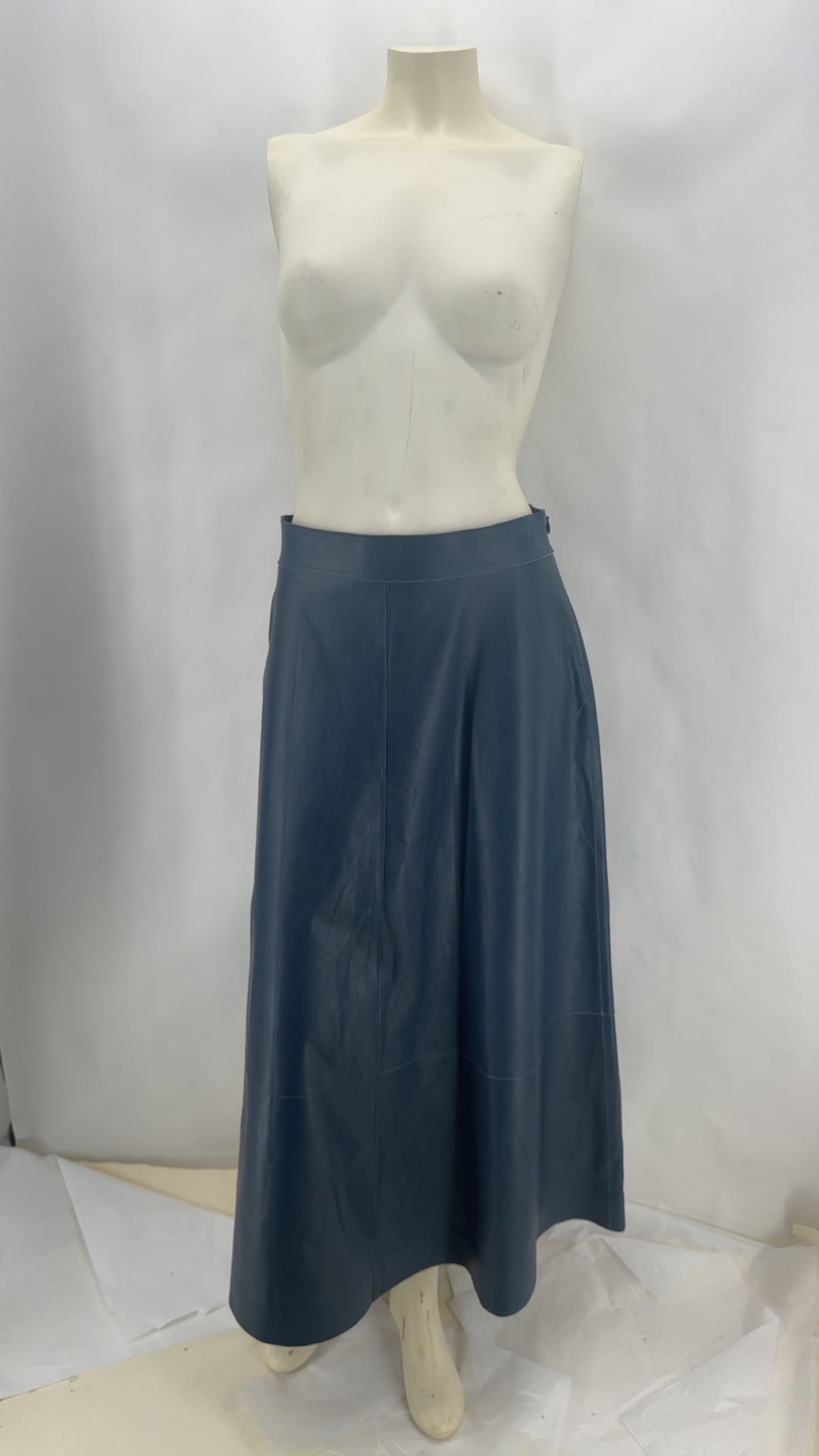 Lafayette 148 Oceana Blue Lambskin Leather Skirt Size 6