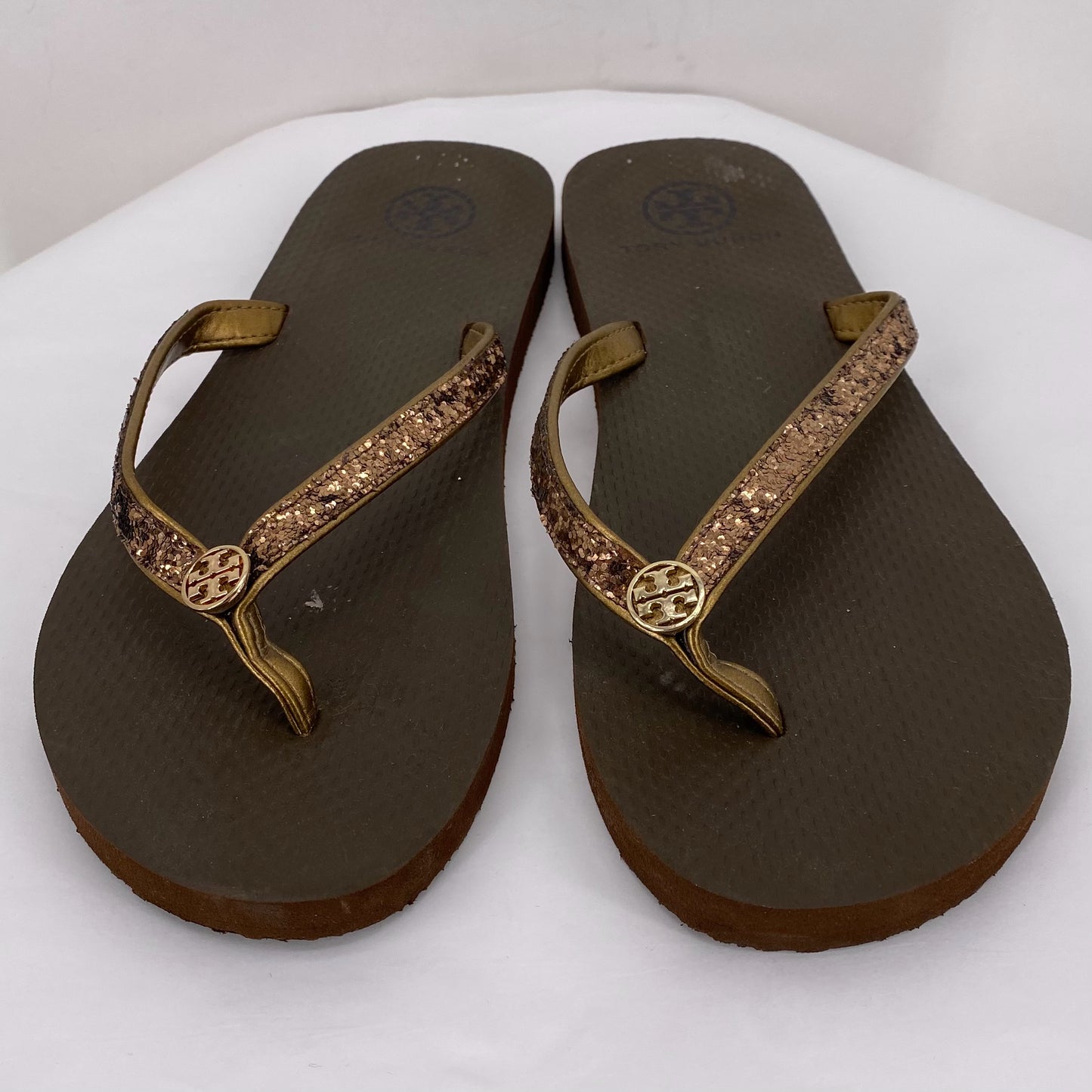 GOLD W Shoe Size 9 TORY BURCH Sandals