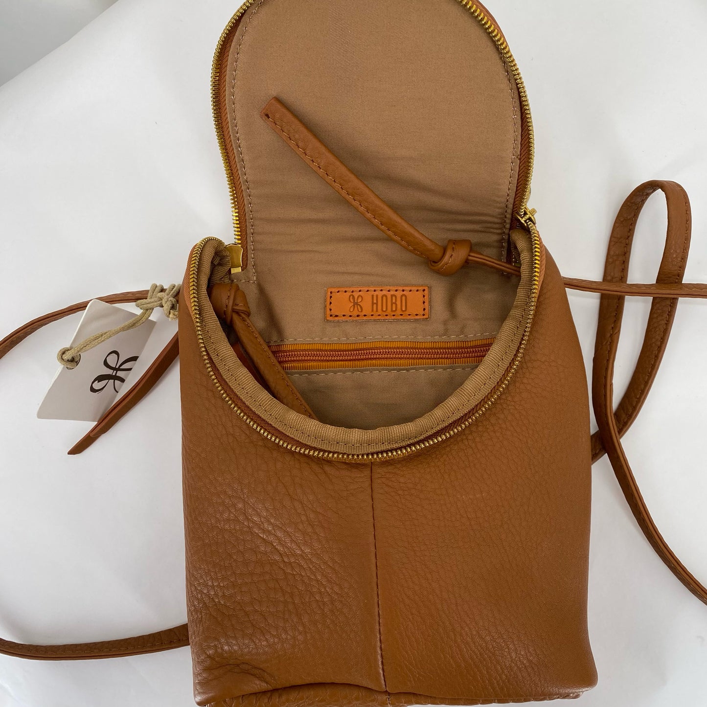 BROWN HOBO Leather Cross-body