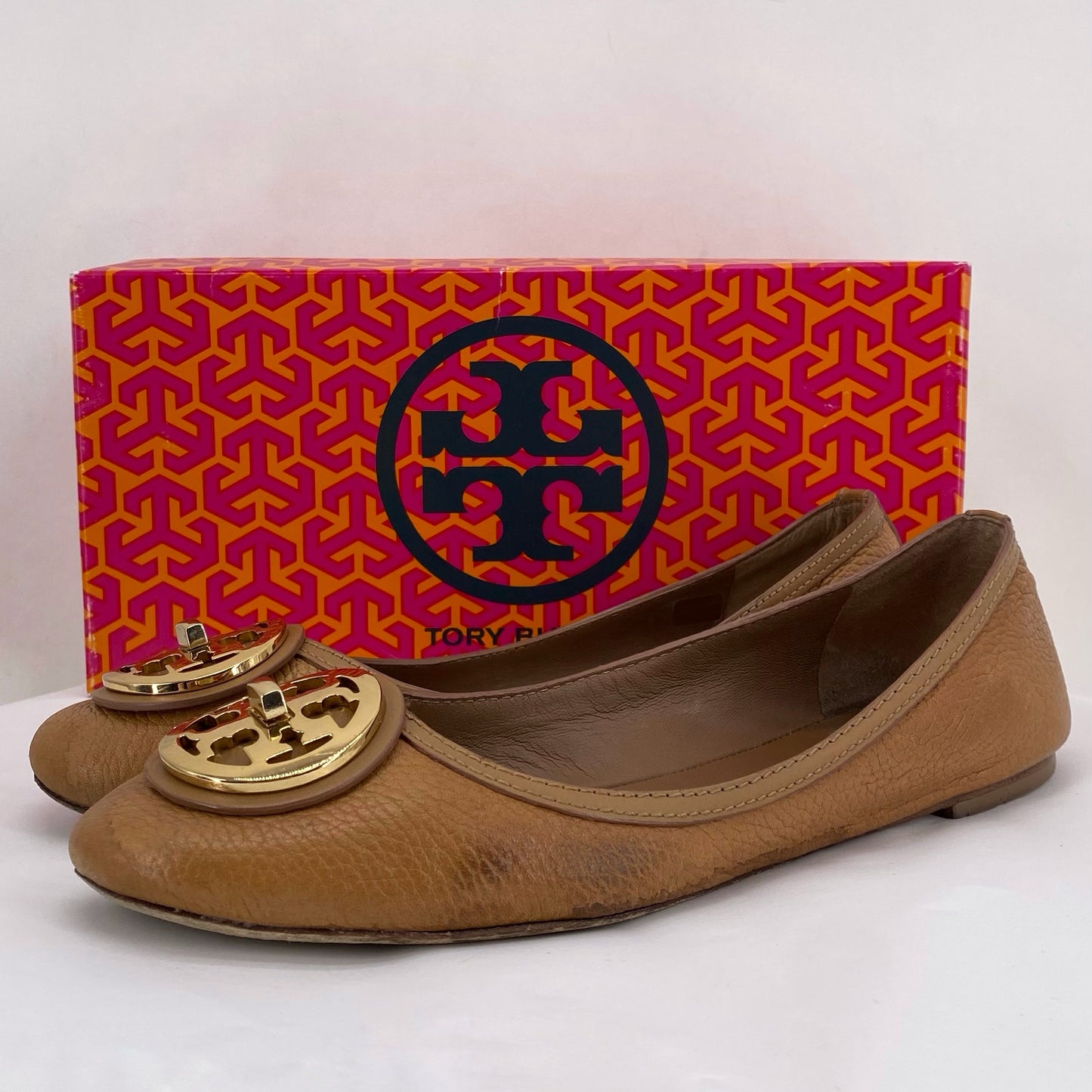 Tan W Shoe Size 9 TORY BURCH Flats