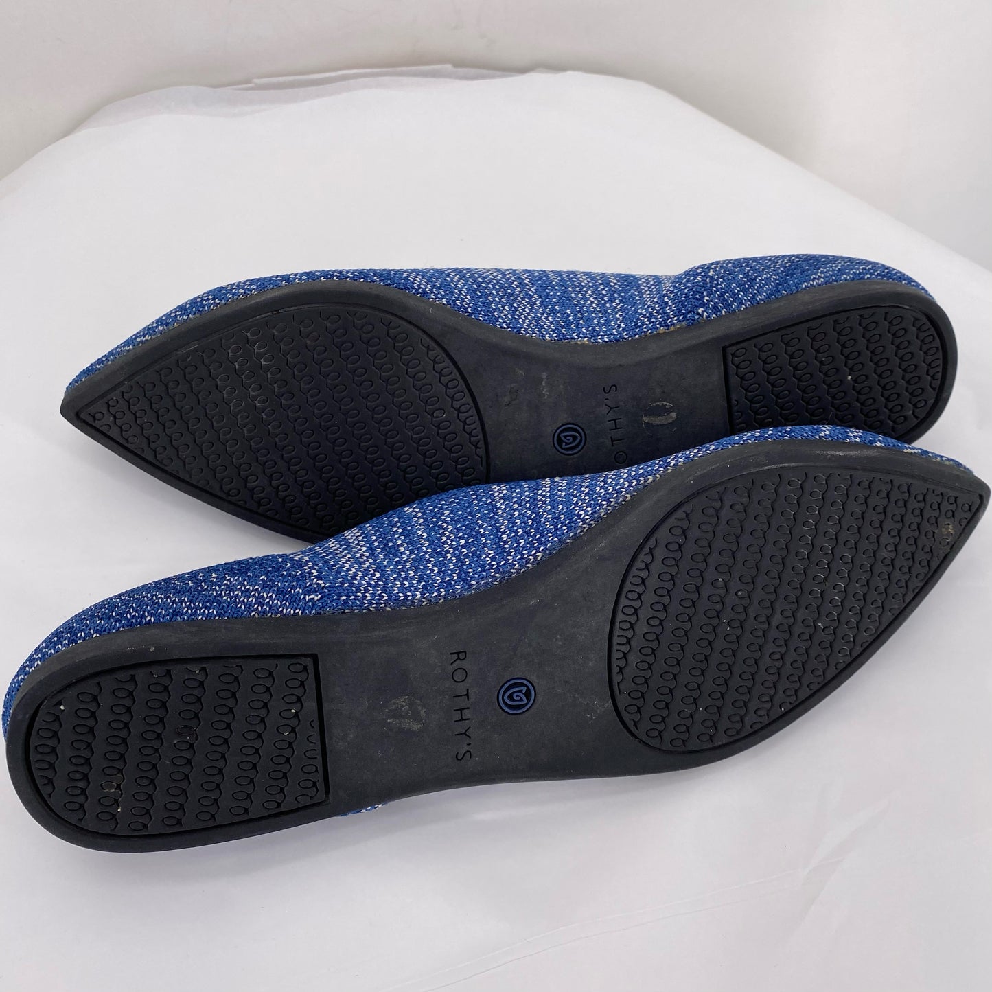 BLUE & WHITE W Shoe Size 7.5 ROTHY'S Flats