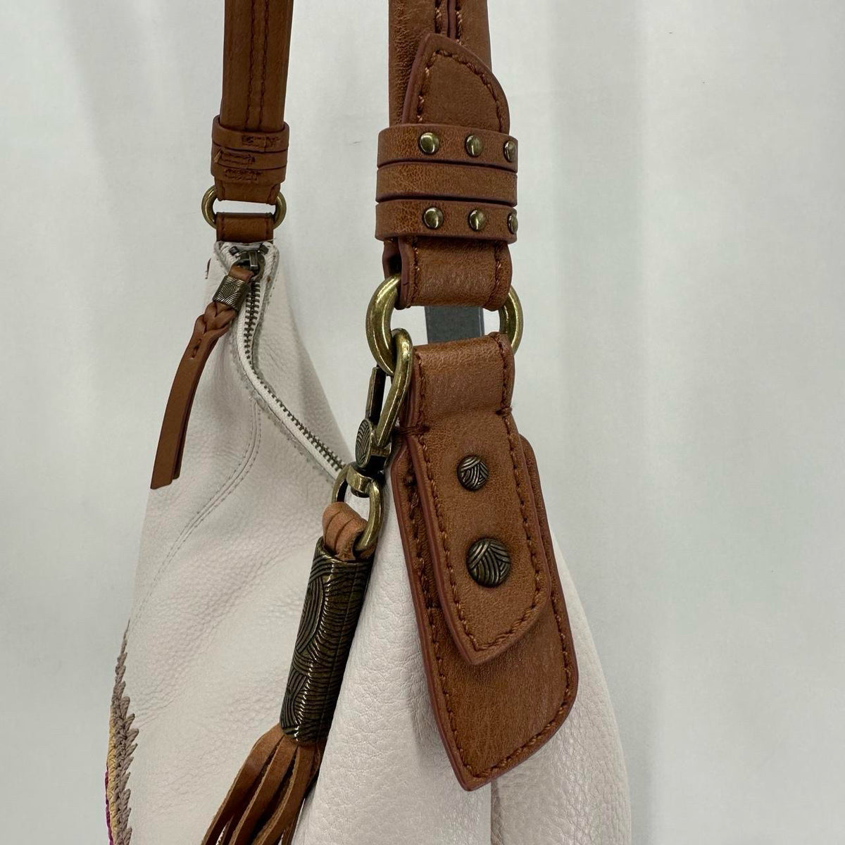 off white THE SAK Leather Pebbeled Leather Shoulder Bag