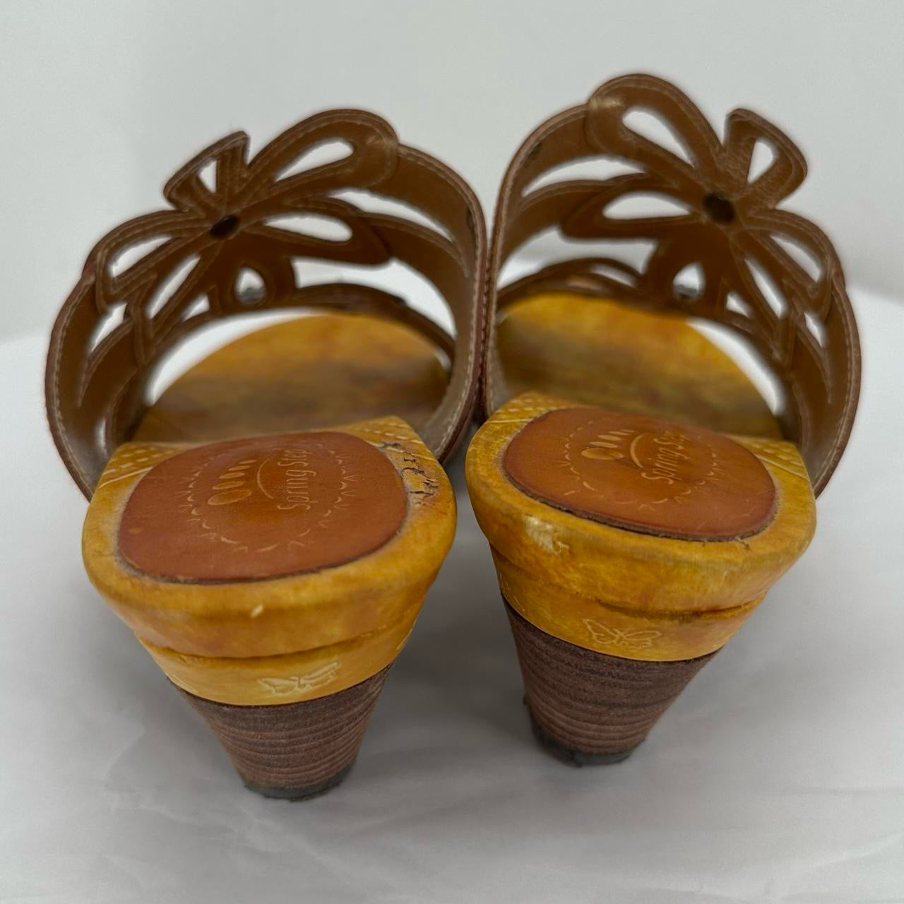 BROWN W Shoe Size 39 Spring Step Sandals