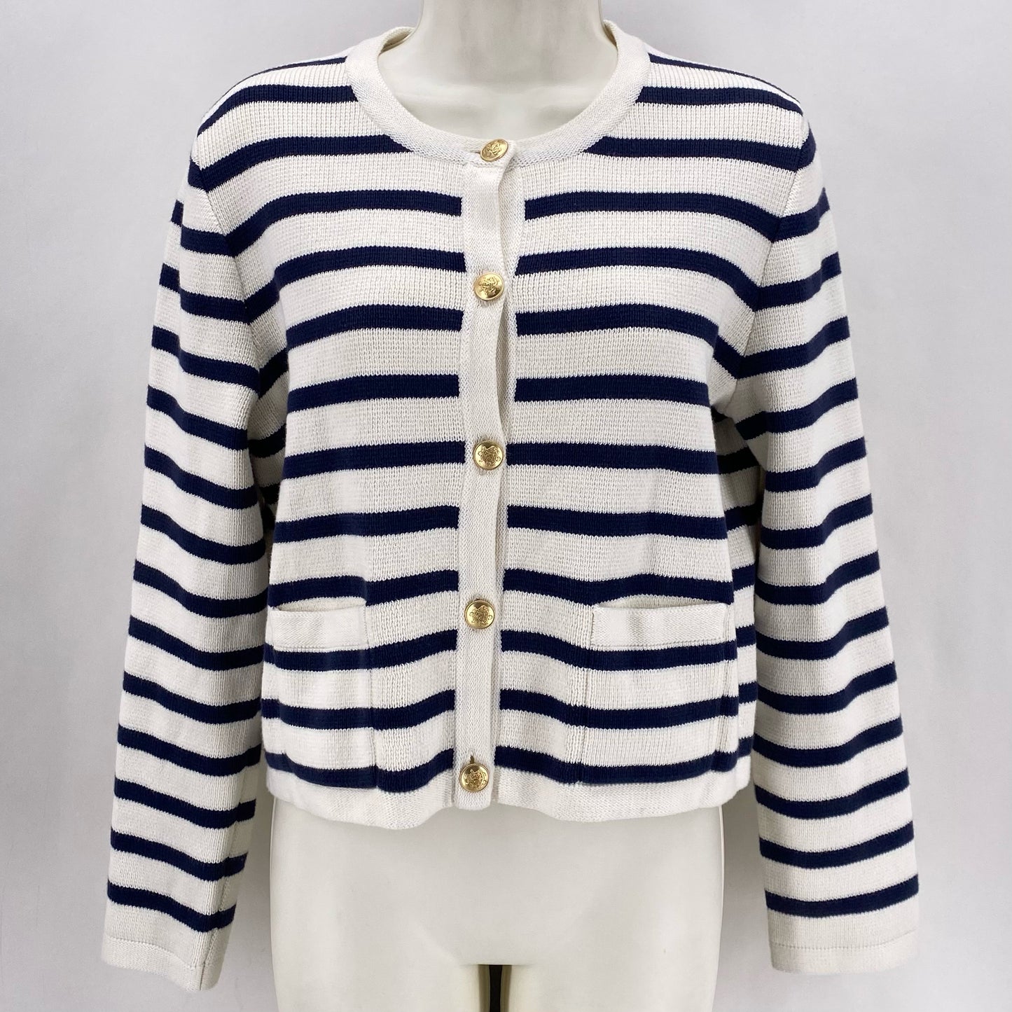 Size M J CREW Stripe Cardigan