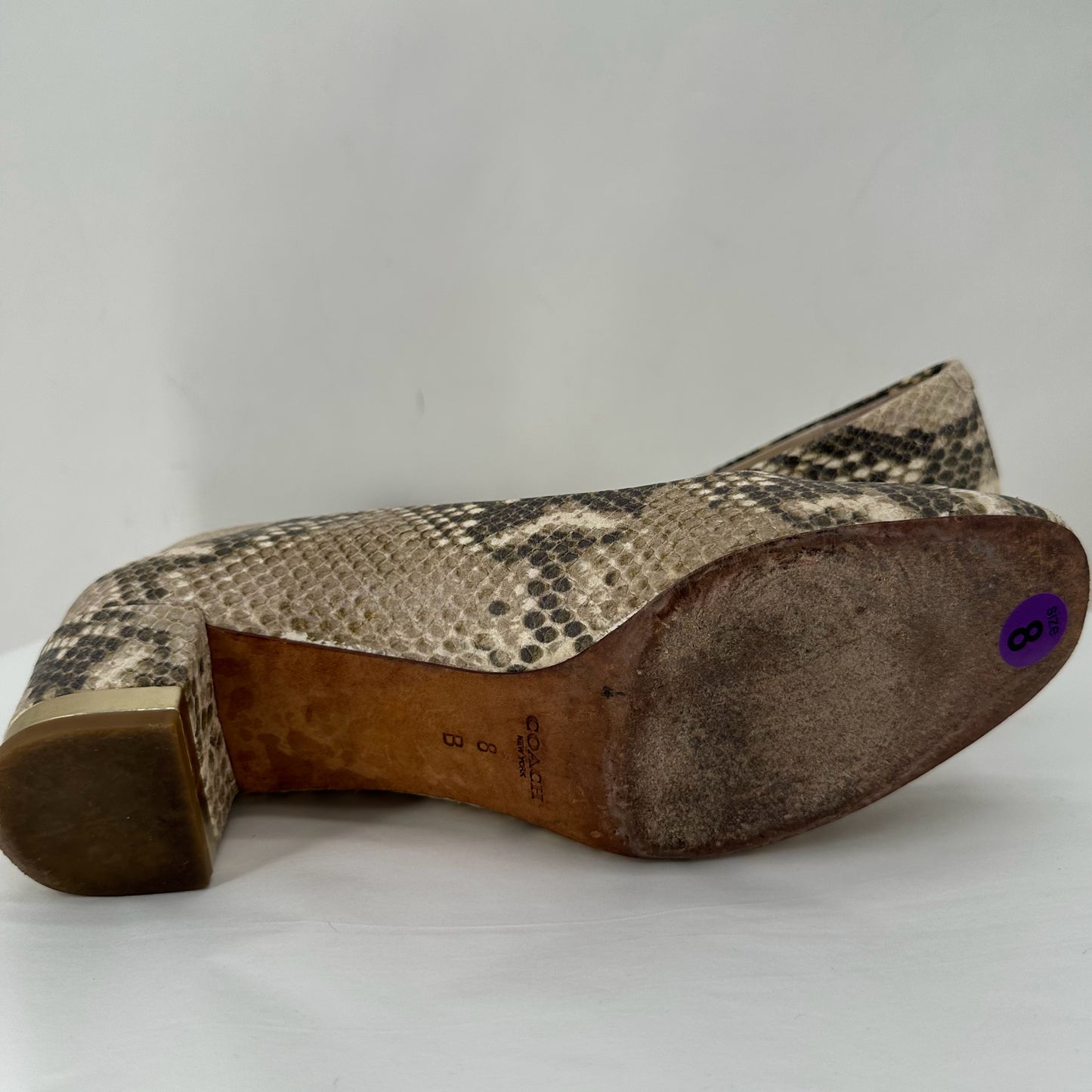 BROWN W Shoe Size 8 COACH Flats