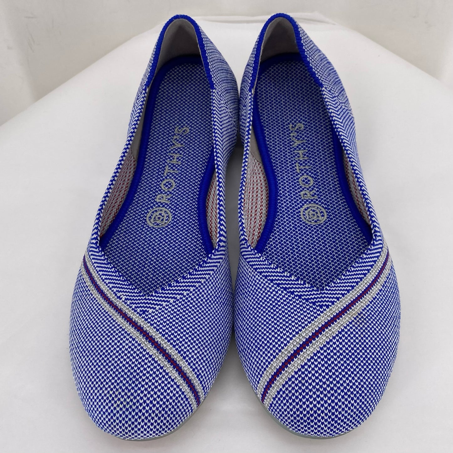 BLUE & WHITE W Shoe Size 9 ROTHY'S Flats