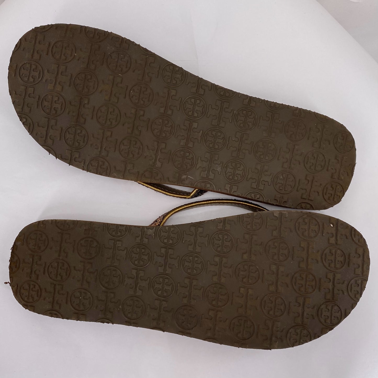 GOLD W Shoe Size 9 TORY BURCH Sandals