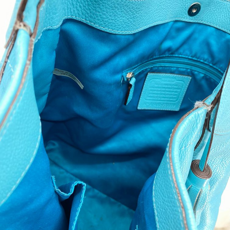 Teal COACH Leather Hobo
