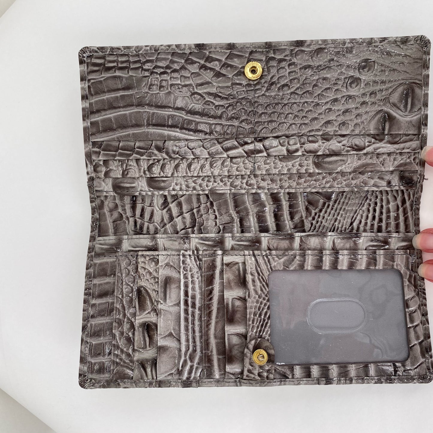 DARK TAUPE BRAHMIN Leather Wallet